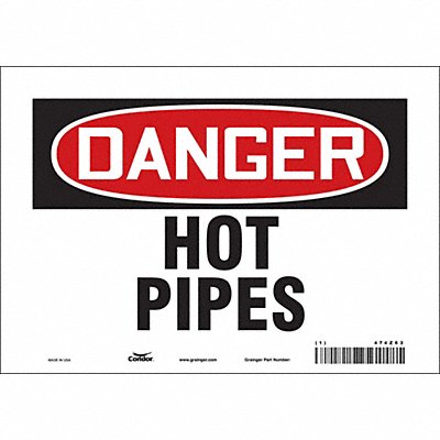 CONDOR 474Z63 Safety Sign 7 in x 10 in Vinyl