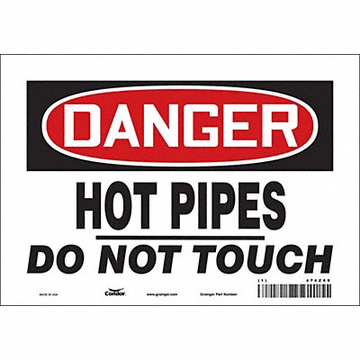 CONDOR 474Z69 Safety Sign 7 in x 10 in Vinyl