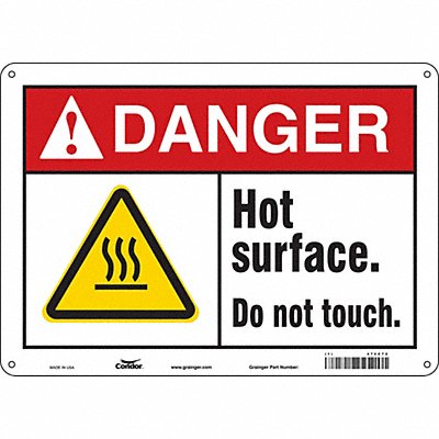 CONDOR 474Z72 Safety Sign 10 inx14 in Aluminum
