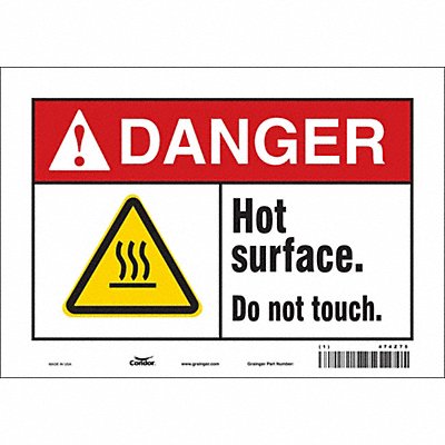 CONDOR 474Z75 Safety Sign 7 inx10 in Vinyl