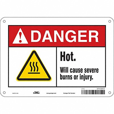 CONDOR 474Z94 Safety Sign 7 in x 10 in Polyethylene