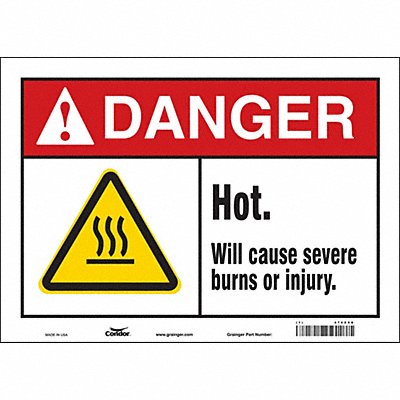 CONDOR 474Z98 Safety Sign 10 in x 14 in Vinyl