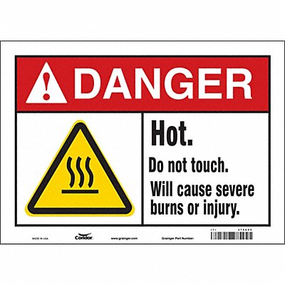 CONDOR 475A05 Safety Sign 10 in x 14 in Vinyl