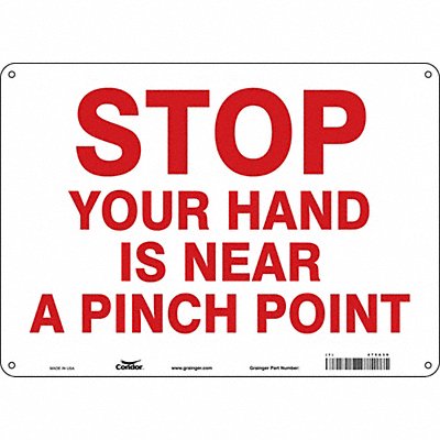 CONDOR 475A39 Safety Sign 10 in x 14 in Aluminum