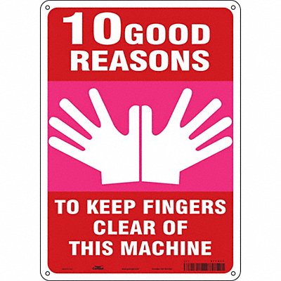 CONDOR 475A54 Safety Sign 14 inx10 in Polyethylene