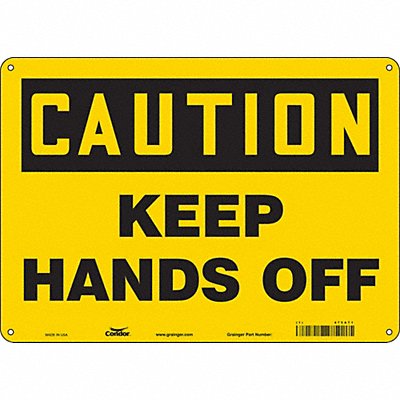 CONDOR 475A71 Safety Sign 10 in x 14 in Aluminum
