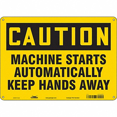 CONDOR 475A86 Safety Sign 10 inx14 in Polyethylene