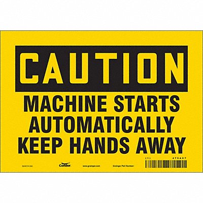 CONDOR 475A87 Safety Sign 7 inx10 in Vinyl