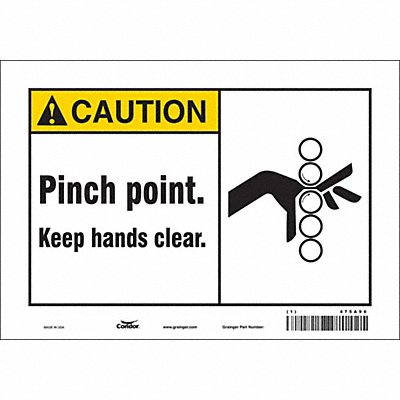 CONDOR 475A96 Safety Sign 7 inx10 in Vinyl