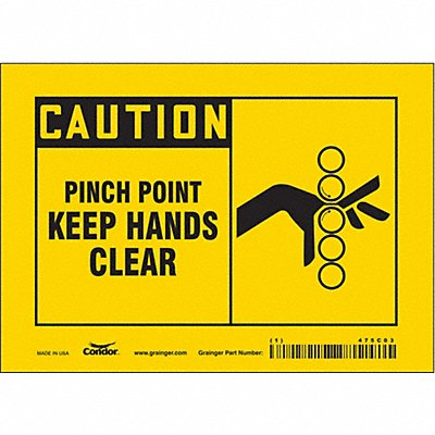 CONDOR 475C03 Safety Sign 5 inx7 in Vinyl