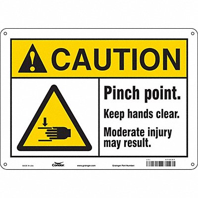 CONDOR 475C07 Safety Sign 10 inx14 in Aluminum