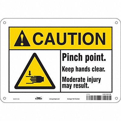 CONDOR 475C08 Safety Sign 7 inx10 in Polyethylene