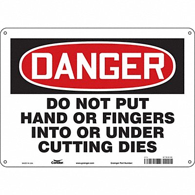 CONDOR 475C32 Safety Sign 10 inx14 in Polyethylene