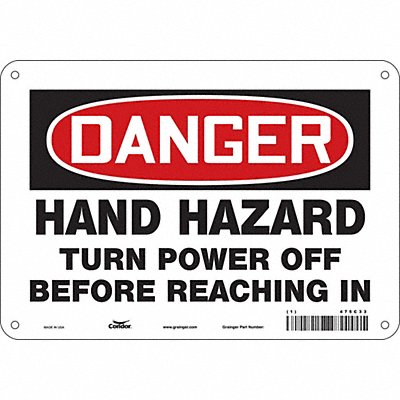CONDOR 475C33 Safety Sign 7 inx10 in Vinyl