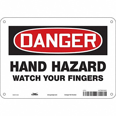 CONDOR 475C42 Safety Sign 7 in x 10 in Aluminum