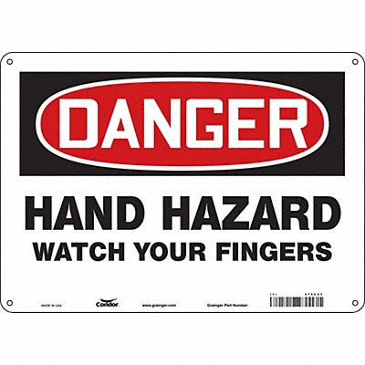 CONDOR 475C43 Safety Sign 10 in x 14 in Aluminum
