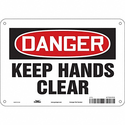 CONDOR 475C59 Safety Sign 7 inx10 in Polyethylene