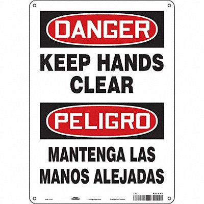 CONDOR 475C66 Safety Sign 14 in x 10 in Polyethylene