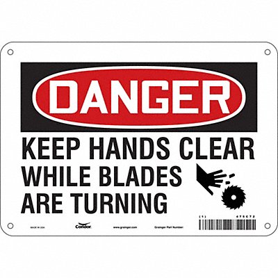CONDOR 475C72 Safety Sign 7 inx10 in Polyethylene