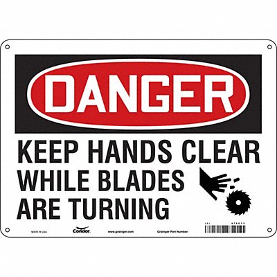 CONDOR 475C73 Safety Sign 10 in x 14 in Polyethylene