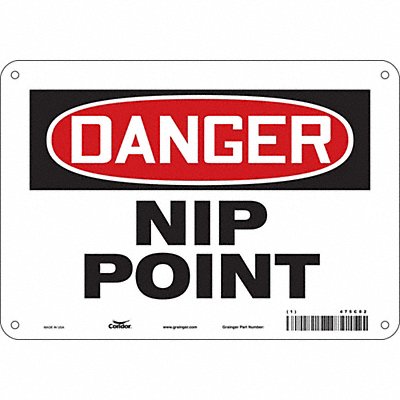 CONDOR 475C82 Safety Sign 7 in x 10 in Aluminum