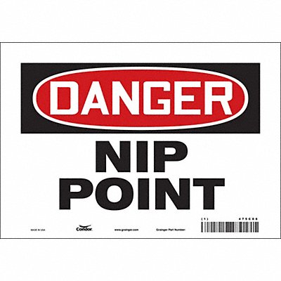 CONDOR 475C86 Safety Sign 7 inx10 in Vinyl