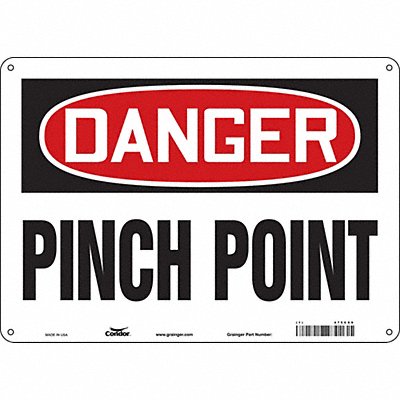 CONDOR 475C89 Safety Sign 10 inx14 in Aluminum