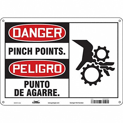 CONDOR 475C97 Safety Sign 10 inx14 in Polyethylene