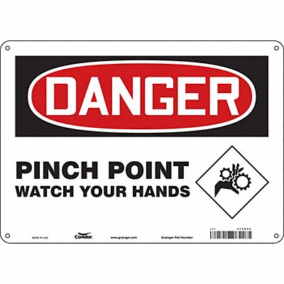CONDOR 475D06 J6942 Safety Sign 10 inx14 in Polyethylene