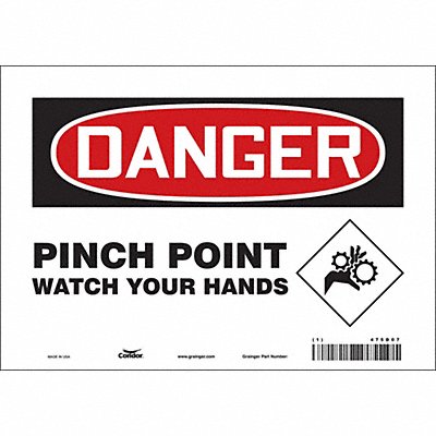 CONDOR 475D07 J6942 Safety Sign 7 inx10 in Vinyl