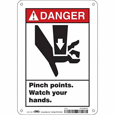 CONDOR 475D28 Safety Sign 10 in x 7 in Polyethylene