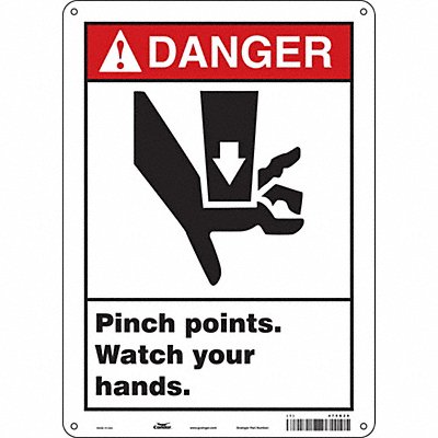 CONDOR 475D29 Safety Sign 14 inx10 in Polyethylene