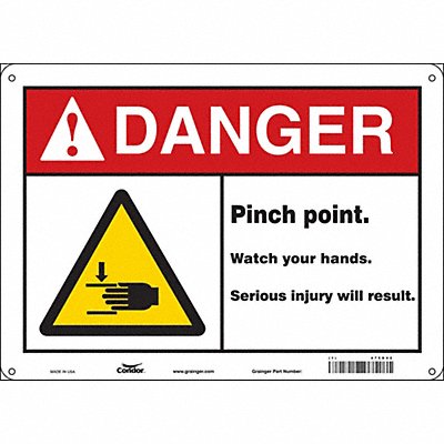 CONDOR 475D42 Safety Sign 10 in x 14 in Polyethylene