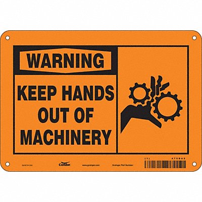 CONDOR 475D62 Safety Sign 7 in x 10 in Polyethylene