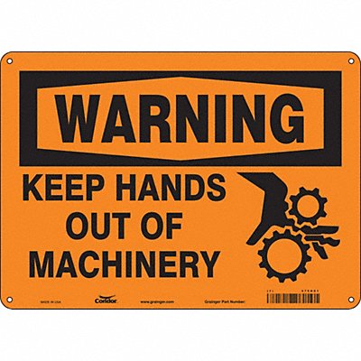CONDOR 475D81 Safety Sign 10 in x 14 in Polyethylene