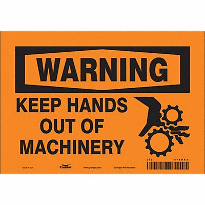 CONDOR 475D83 Safety Sign 7 in x 10 in Vinyl