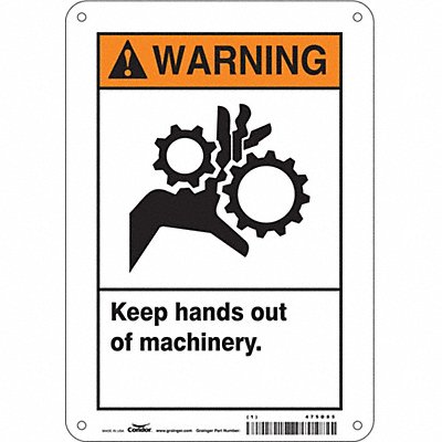 CONDOR 475D85 Safety Sign 10 in x 7 in Aluminum