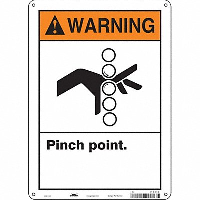 CONDOR 475D98 Safety Sign 14 in x 10 in Aluminum