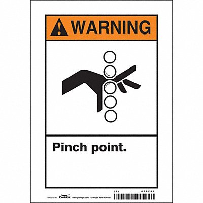 CONDOR 475F02 Safety Sign 10 in x 7 in Vinyl