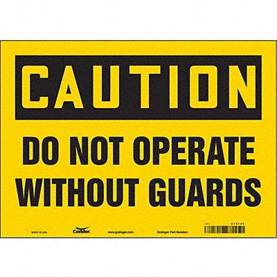 CONDOR 475F25 J6948 Safety Sign 10 in x 14 in Vinyl