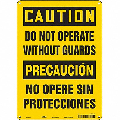 CONDOR 475F33 Safety Sign 14 in x 10 in Aluminum