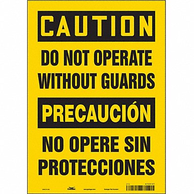 CONDOR 475F37 Safety Sign 14 in x 10 in Vinyl