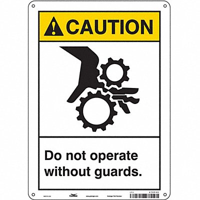 CONDOR 475F43 Safety Sign 14 in x 10 in Polyethylene