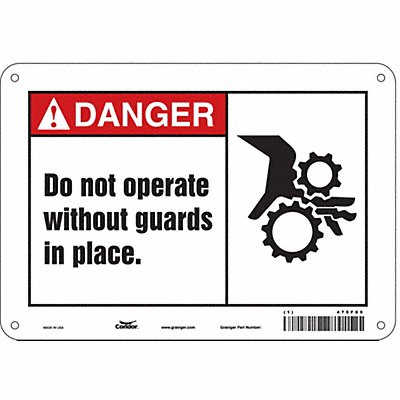 CONDOR 475F89 Safety Sign 7 inx10 in Polyethylene