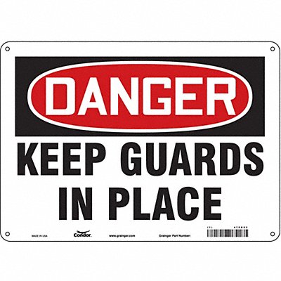 CONDOR 475G03 Safety Sign 10 in x 14 in Aluminum