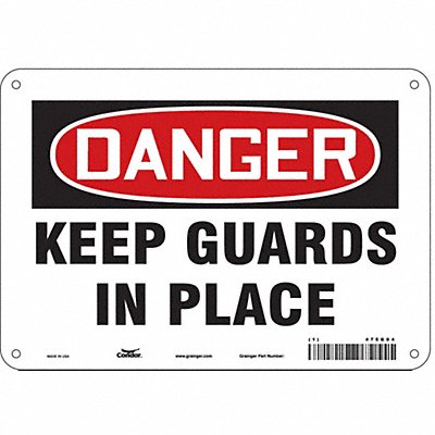 CONDOR 475G04 Safety Sign 7 in x 10 in Polyethylene