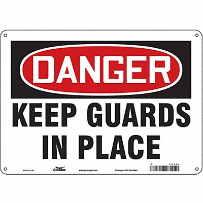 CONDOR 475G05 Safety Sign 10 in x 14 in Polyethylene