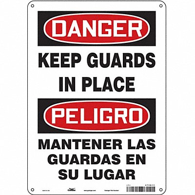CONDOR 475G11 Safety Sign 14 in x 10 in Polyethylene