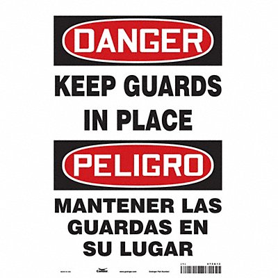 CONDOR 475G13 Safety Sign 14 inx10 in Vinyl