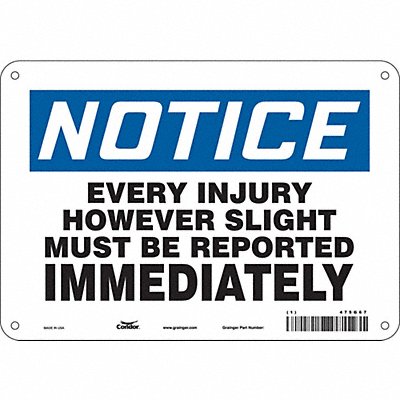 CONDOR 475G67 Safety Sign 7 inx10 in Polyethylene